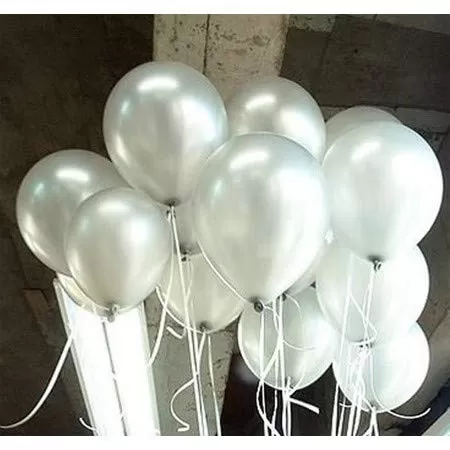 Metallic Party Latex Balloons (Silver)