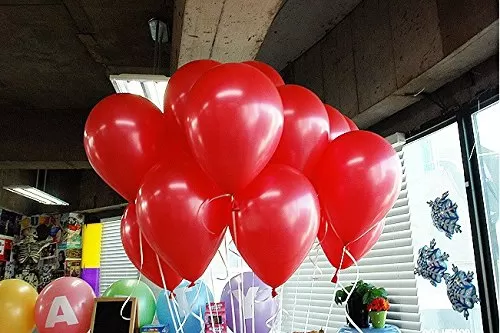 Metallic Party Latex Balloons (red)