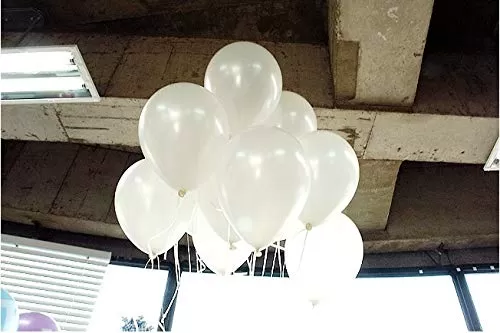Metallic Party Latex Balloons (White)