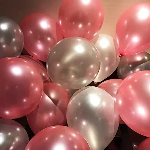 Number 31 Gold Foil Balloon and 50 Nos Pink and Silver Color Latex Balloon and Happy Brthday Gold Foil Balloon Combo
