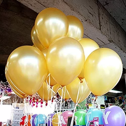 Number 39 Gold Foil Balloon and 50 Nos Gold Color Latex Balloon Combo
