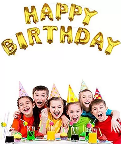 (16 Inch) Happy Brthday Letter Foil Balloon Brthday Party Supplies Happy Brthday Balloons for Party Decoration - Gold Golden