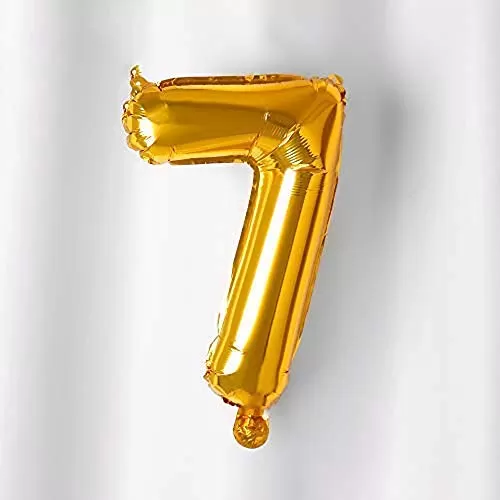 17" Inch Number 7 Foil Balloons KDs Party Supplies Theme Brthday Party Foil Balloons Brthday Balloons - Golden