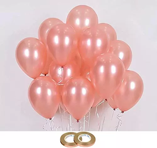 (Pack of 50) 12 inch Rose Gold Metallic Balloons for Brthday Decoration Decoration for Weddings Engagement Small Shower 1st Brthday Anniversary Party Theme Party Office Party