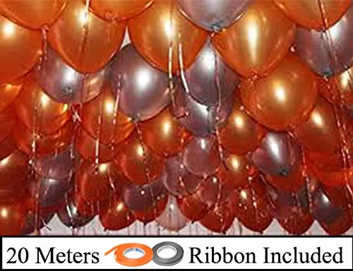 12 Inch (Pack of 50) Metallic Balloons Orange & Silver for Brthday Decoration Decoration for Weddings Engagement Small Shower 1st Brthday Anniversary Party Princess Theme Brthday Party supplies Office Party