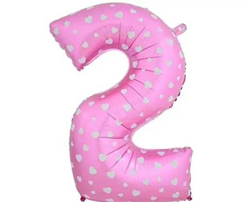 2 (Two) Number Foil Balloon For Brthday Party Decoration/ Engagement Anniversary Party Decoration 17" Inch - Pink