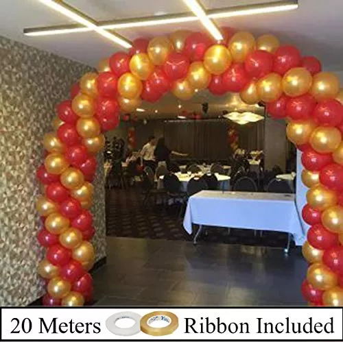(Pack of 50) Metallic Balloons Golden & Red for Brthday Decoration Decoration for Weddings Engagement Small Shower 1st Brthday Anniversary Party Princess Theme Brthday Party supplies Office Party
