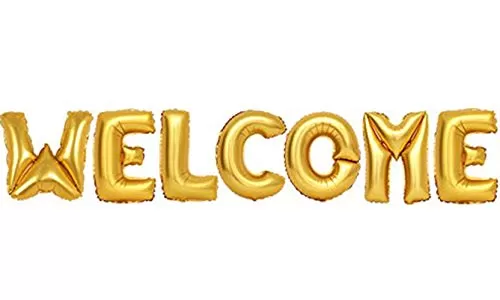 3A Welcome Letter Foil Balloon(Golden)(Pack of 7 Letters)