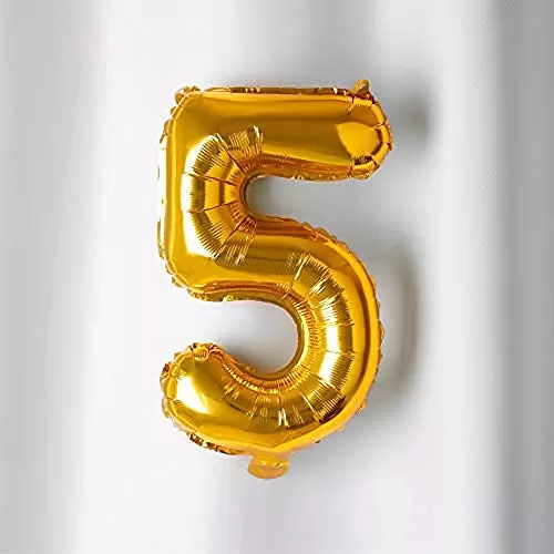 17" Inch Number 5 Foil Balloons KDs Party Supplies Theme Brthday Party Foil Balloons Brthday Balloons - Golden