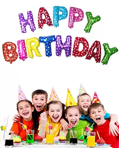 (16 Inch) Happy Brthday Letter Foil Balloon Brthday Party Supplies Happy Brthday Balloons for Party Decoration - Multicolour (Star)