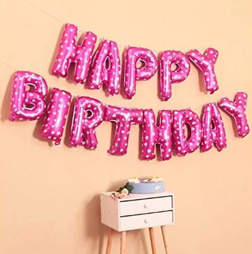 A Happy Brthday Letter Foil Balloons (Pink)