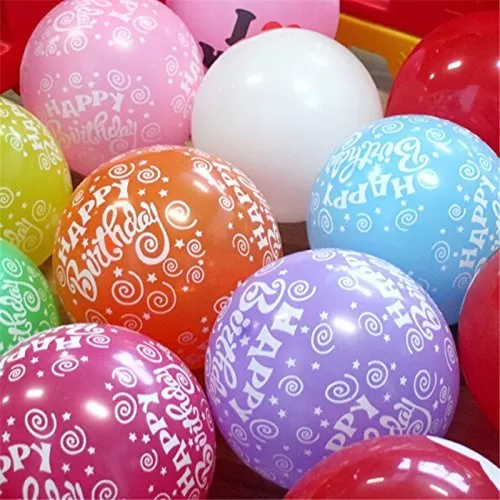Just Flowers Toy Balloon Happy Brthday Printed (Pack of 30)