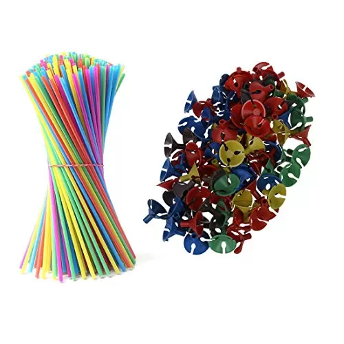 3A Premium Quality Plastic Balloons Stick Holder with Cup for Brthday/Party Decoration Balloon Bouquet (50pc Multicolor)