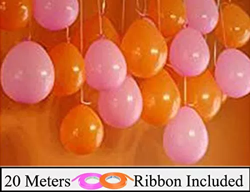 (Pack of 50) Metallic Balloons Pink & Orange for Brthday Decoration Decoration for Weddings Engagement Small Shower 1st Brthday Anniversary Party Princess Theme Brthday Party supplies Office Party