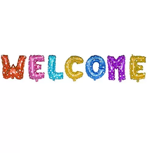 3A Decoration Welcome Foil Balloon Set (Pack of 7 Letter- Multicolor)