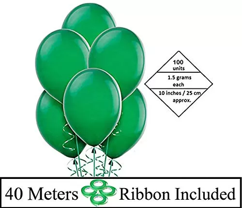 Metallic Balloons (Dark Green_10 Inch_Pack Of 100)
