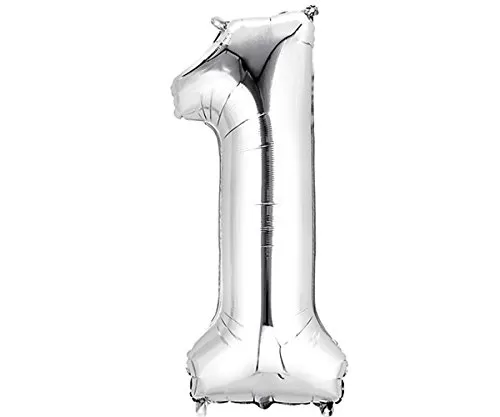 17-inch Number 1 Foil Balloon - Silver
