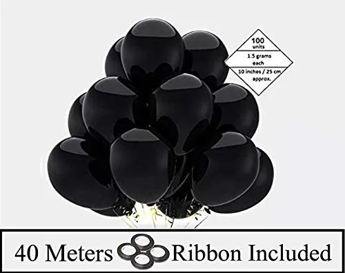 Metallic Balloons (Black_10 Inch_Pack Of 100)