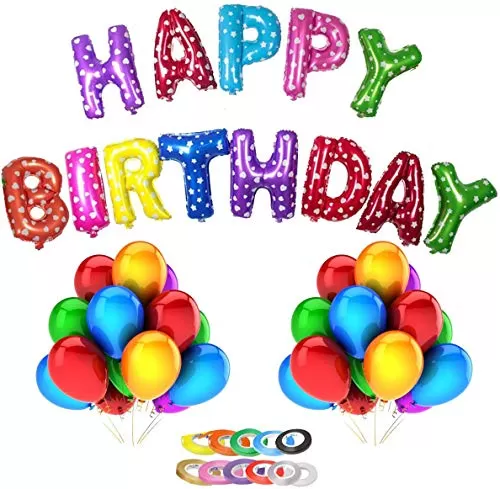 Happy Brthday Letter Foil Balloons Decoration