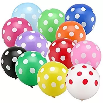 Just Flowers Brthday Party Multicolor Polka Dot Balloons - Pack of 50
