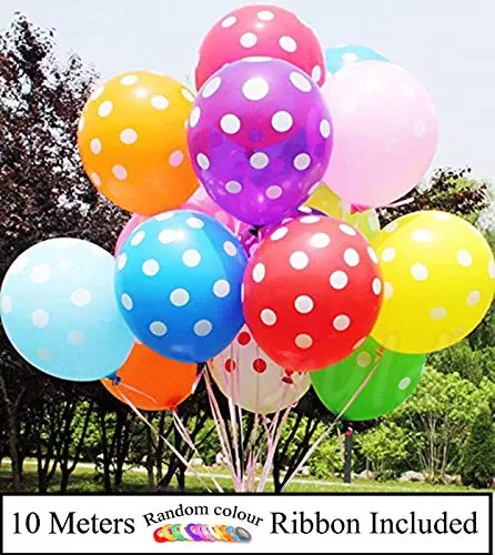 (Pack Of 30) Polka Dots Balloons Multicolor