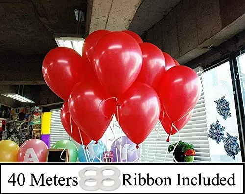 Metallic Balloons (Red_10 Inch_Pack of 100 )