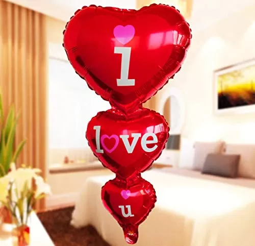 I Love u Foil Balloon for Valentine Balloon / Anniversary / Marriage Party Decoration - Red