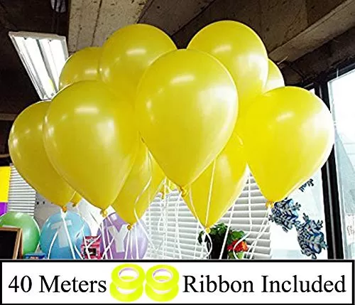 Metallic Balloons (Yellow_10 Inch_Pack Of 100)