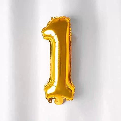 17" Inch Number 1 Foil Balloons KDs Party Supplies Theme Brthday Party Foil Balloons Brthday Balloons - Golden
