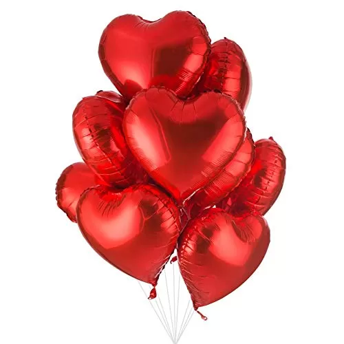 10 pcs 18inch Red hert Balloons hert Shaped Balloons foil Love Balloons for Wedding Decoration Party Balloons Brthday