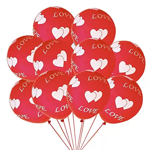 Love Balloons for Decoration hert Shape Balloons for Decoration Balloons for Decoration Valentines Day Decoration Items - Red