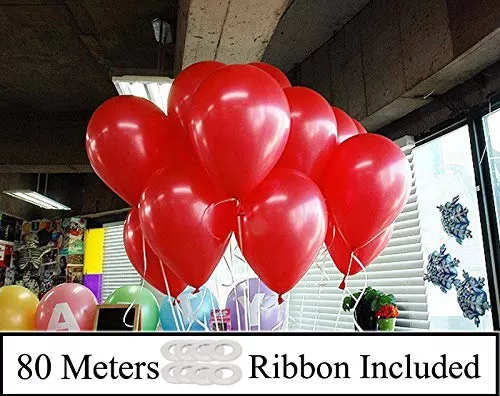 - 10 inch ( Pack of 200 ) Red Metallic Balloons for Brthday Decoration Decoration for Weddings Engagement Small Shower 1st Brthday Anniversary Party Bachelors Party Office Party Diwali