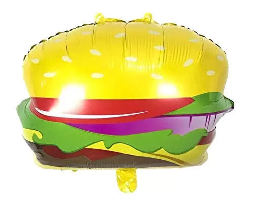 Large Burger Shape Food (Set of 2) Foil Balloons Large 21 inch Party Balloons for Any Office Home Party Decoration Accessory