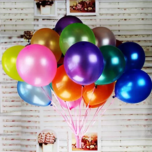 Pack of 100 Metallic Balloons for Brthday Decoration (Multicolor)