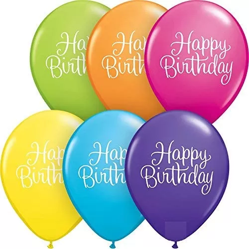 Party HubHappy Brthday Printed Balloons (Multi Color Pack of 30) for Brthday Decoration Party