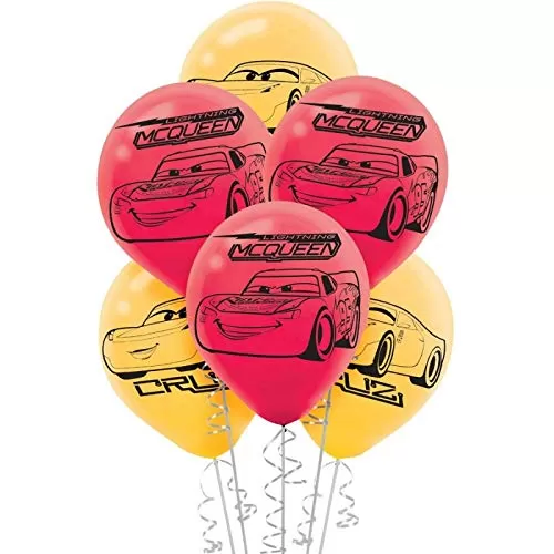 Printed car Themed Brthday Party Decoration Latex Balloons (Car Themed McQueen Printed Balloon) ( Pack of 30)