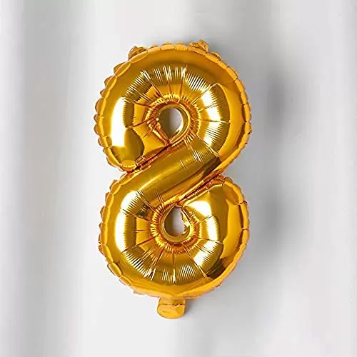 17" Inch Number 8 Foil Balloons KDs Party Supplies Theme Brthday Party Foil Balloons Brthday Balloons - Golden