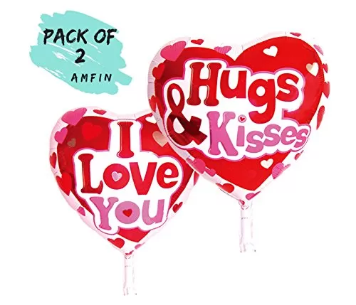 (Pack of 2) hert Shape Foil Balloon for Valentine Decoration / Anniversary Decoration Ballons / Engagement Decoration Balloon / hert Shaped Balloons - Red