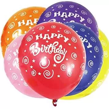 (50 Pcs) 12 Inch Happy Printed Balloons for Decoration/Brthday/Small Shower/Photoshoot