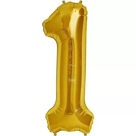 16 Inch Number One Foil Toy Balloons - (Gold) (Golden-Number-1)
