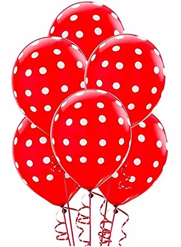 Polka Dot Brthday Party Balloons (Red)- Pack of 25