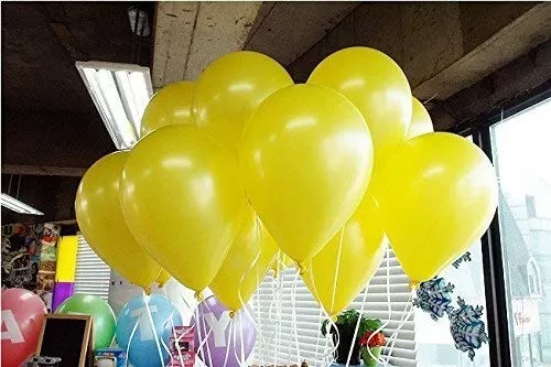 Products HD Metallic Finish Balloons for Brthday / Anniversary Party Decoration ( Yellow ) Pack of 30