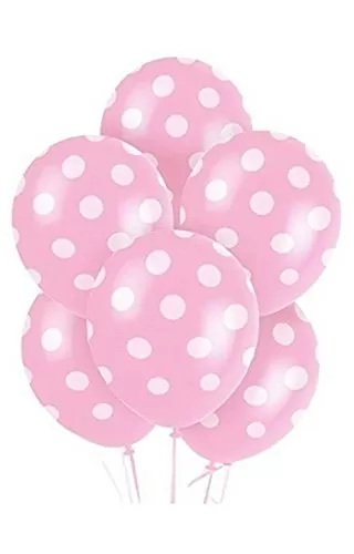 Polka Dot Brthday Party Balloons (Pink)- Pack of 25