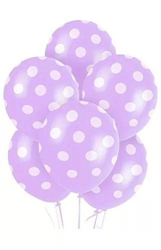 Polka Dot Brthday Party Balloons (Purple)- Pack of 25