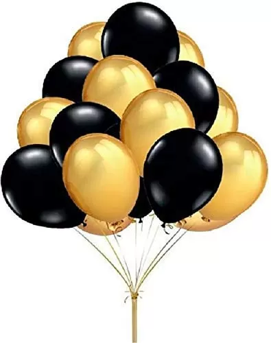 Products HD Metallic Finish Balloons for Brthday / Anniversary Party Decoration ( Golden Black ) Pack of 50