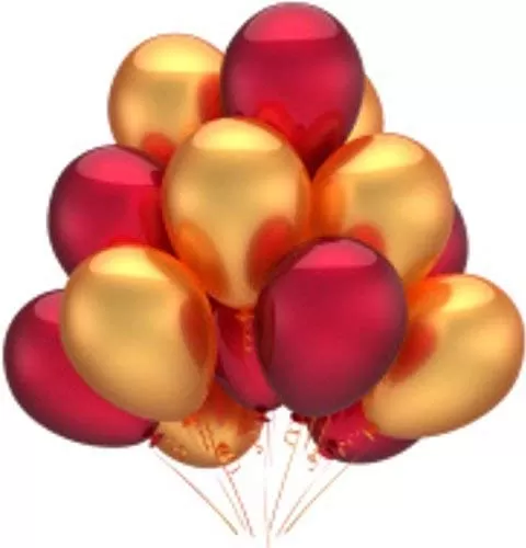 Products HD Metallic Finish Balloons for Brthday / Anniversary Party Decoration ( Red Golden ) Pack of 25