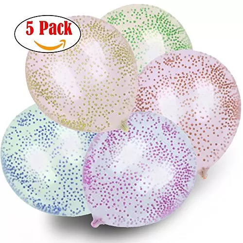 Confetti Latex Balloons Filled with Multicolour Foam - 5 Pieces