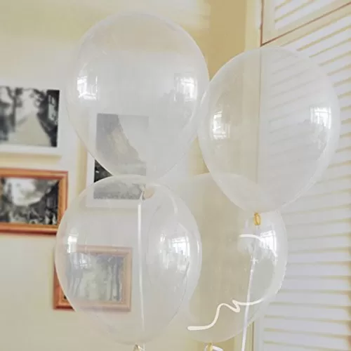 Crystal Clear Balloons(Pack of 35) Brthday Balloons for Decoration