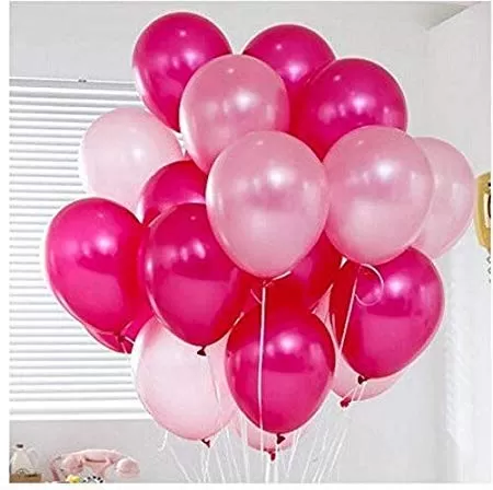 10 Inch Metallic Balloons Red & Light Pink for Brthday Decoration Decoration for Weddings (Pack of 100)