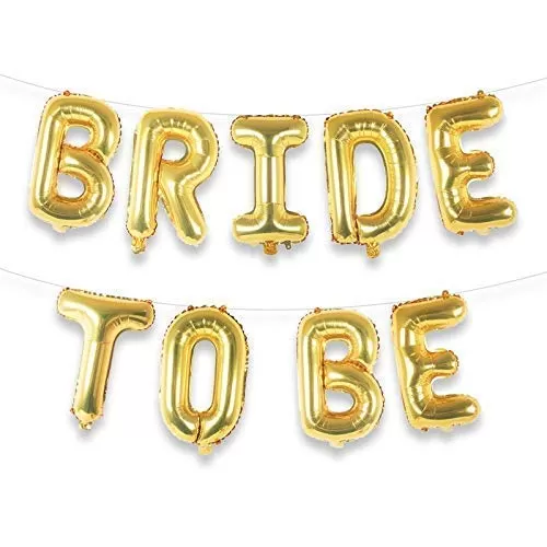 Bride to Be foil Balloon for Wedding Engagement Decorations (Golden)